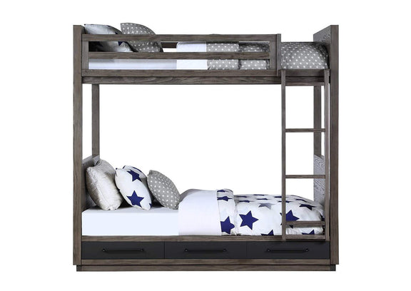 BD00613 Estevon Twin-Twin Bunk Bed with Storage
