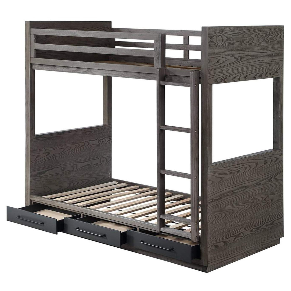 BD00613 Estevon Twin-Twin Bunk Bed with Storage