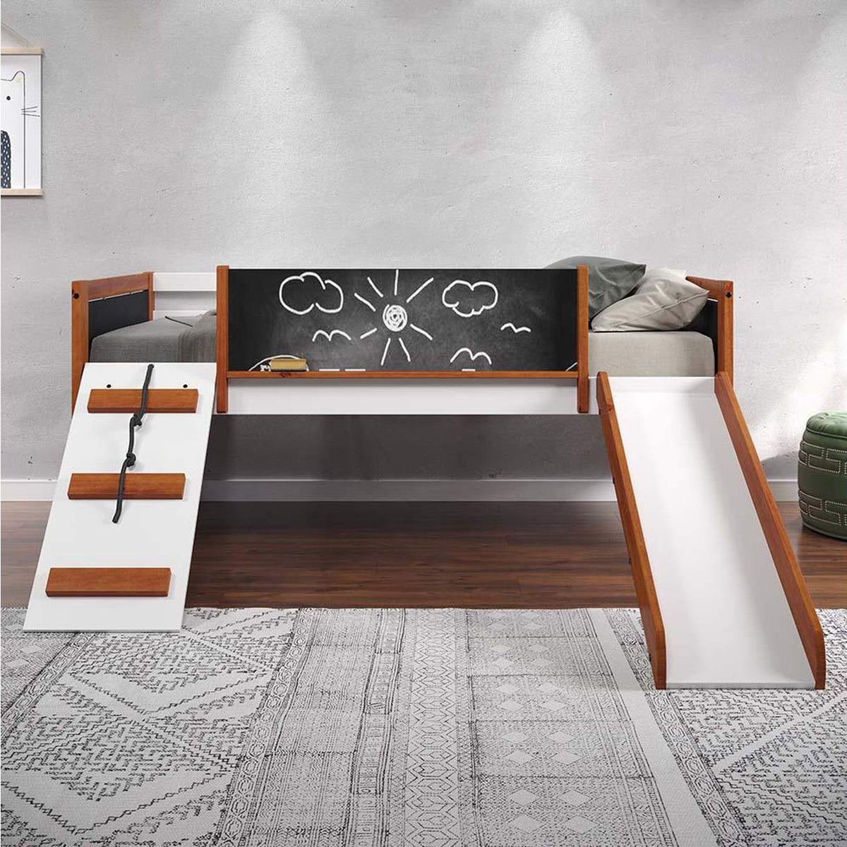 BD01409 Aurea Twin Loft Bed with Slide