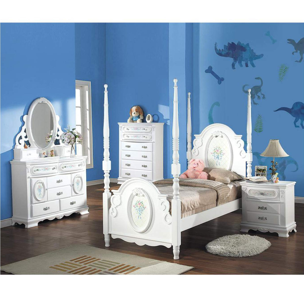 BD01637F Flora Full Bed with Poster