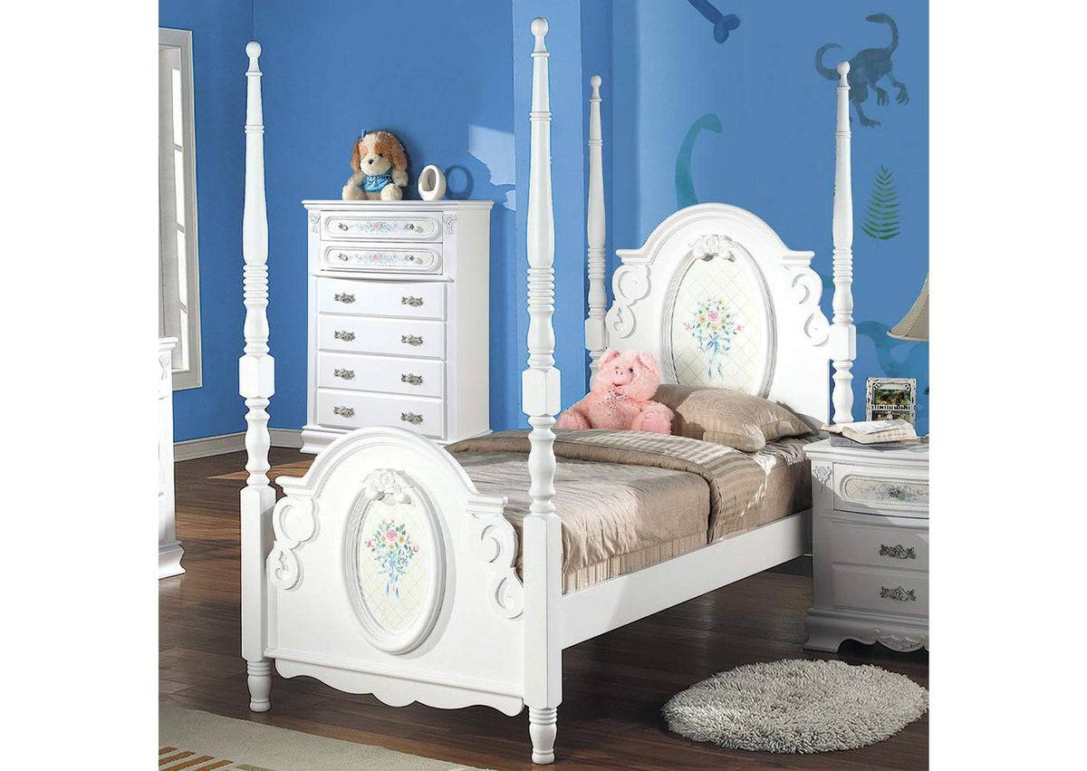 BD01638T Flora Twin Bed with Poster