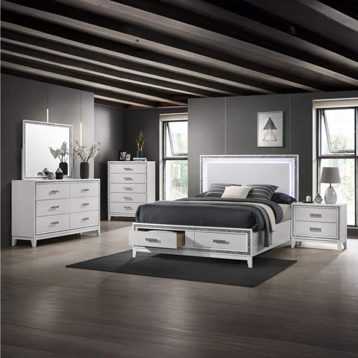 BD01742EK Haiden Ek Bed with Led and Storage