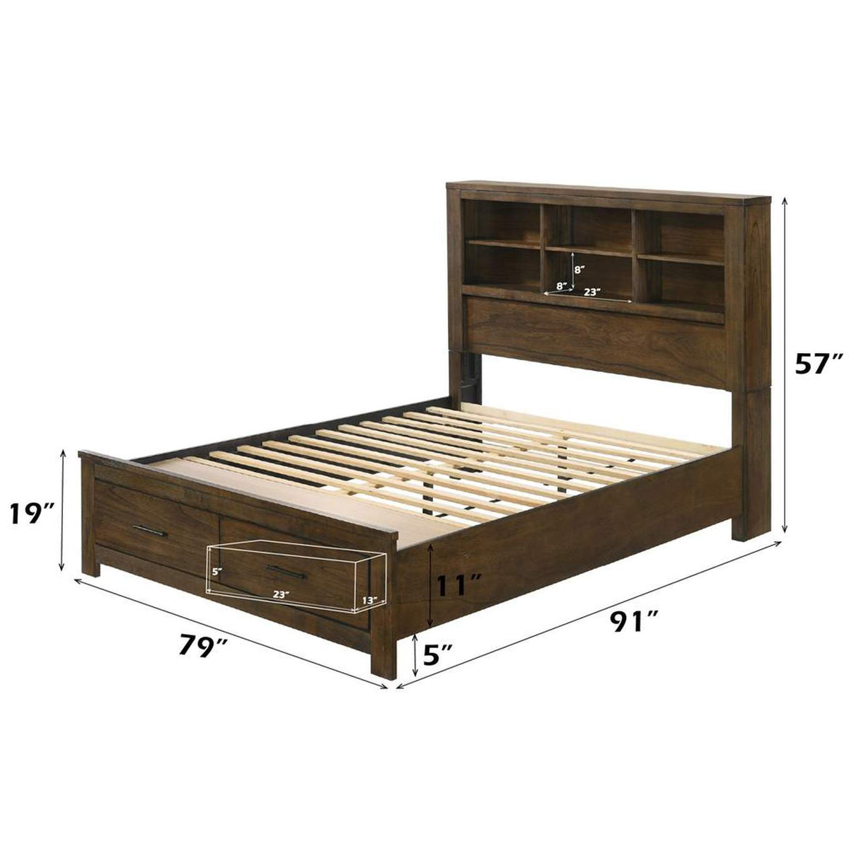 BD02076EK Merrilee Ii Ek Bed with Storage