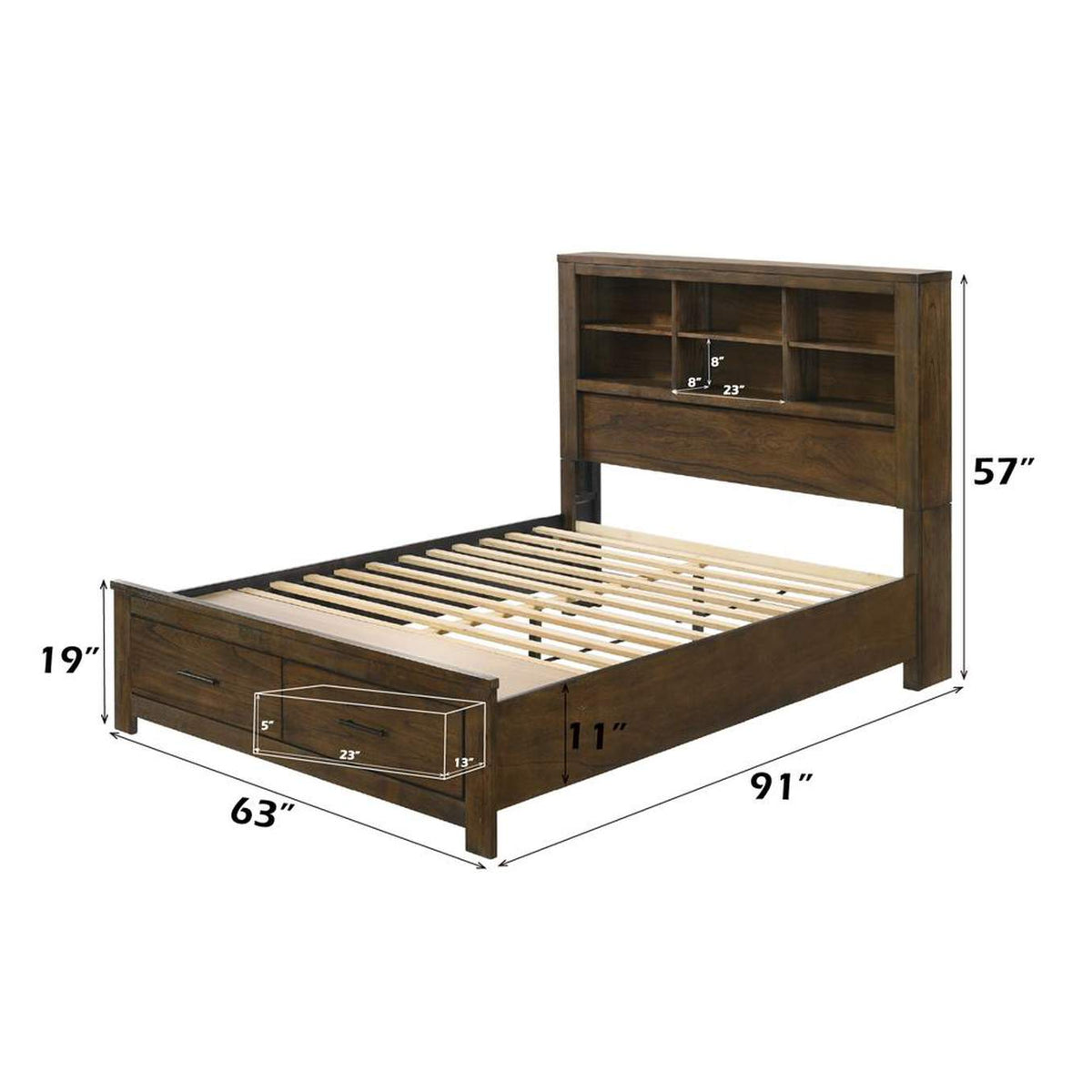 BD02077Q Merrilee Ii Queen Bed with Storage