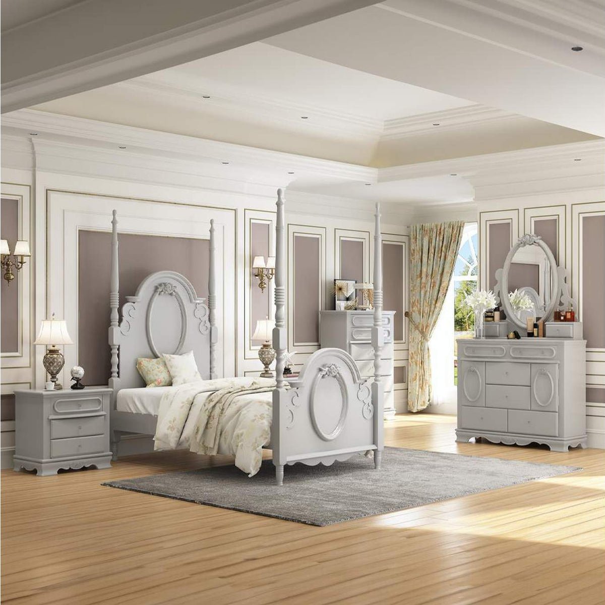 BD02203F Flora Full Bed with Poster