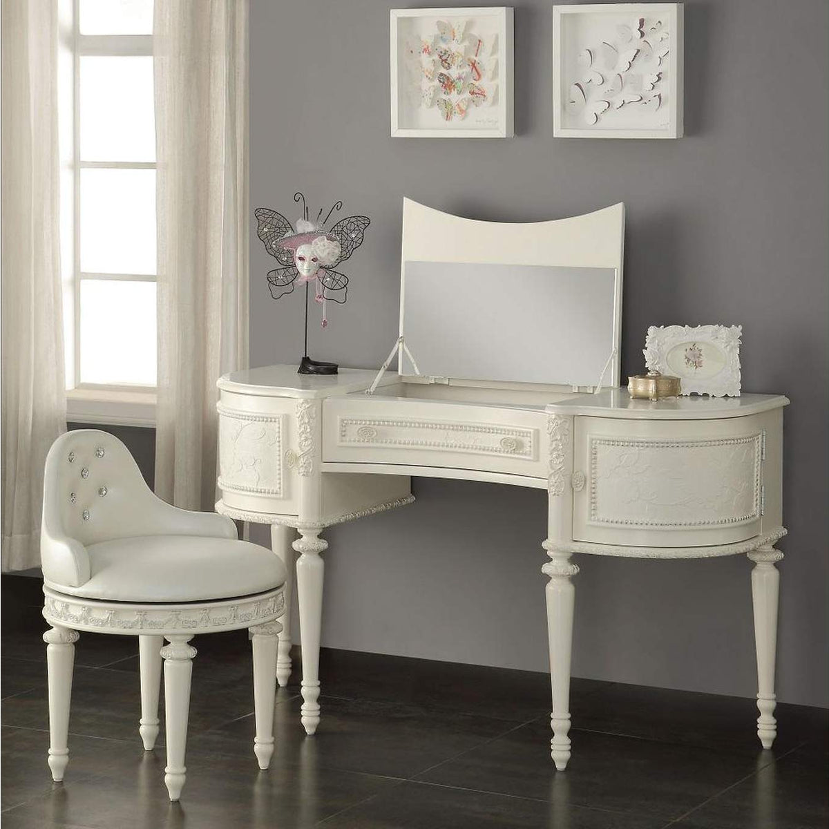 BD02271 Dorothy Vanity Desk and Mirror