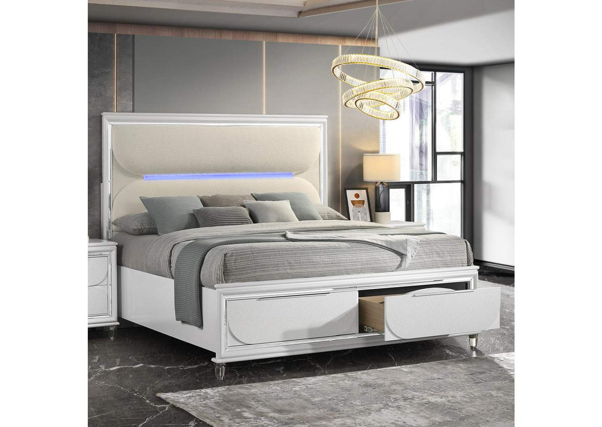 BD02317Q Tarian Queen Bed with Led and Storage