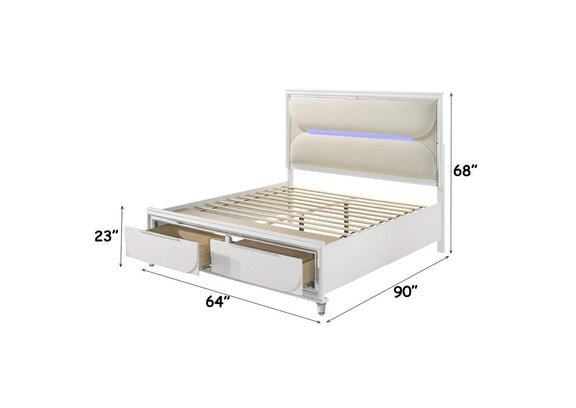 BD02317Q Tarian Queen Bed with Led and Storage