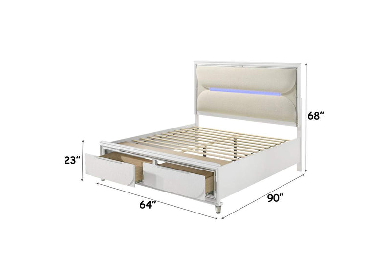 BD02317Q Tarian Queen Bed with Led and Storage