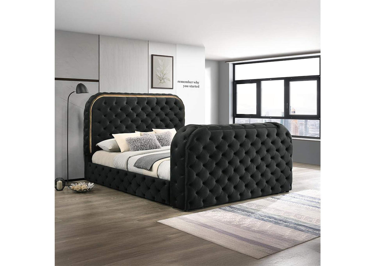 BD03121EK Kana Eastern King Bed with Led, Fireplace and TV Stand