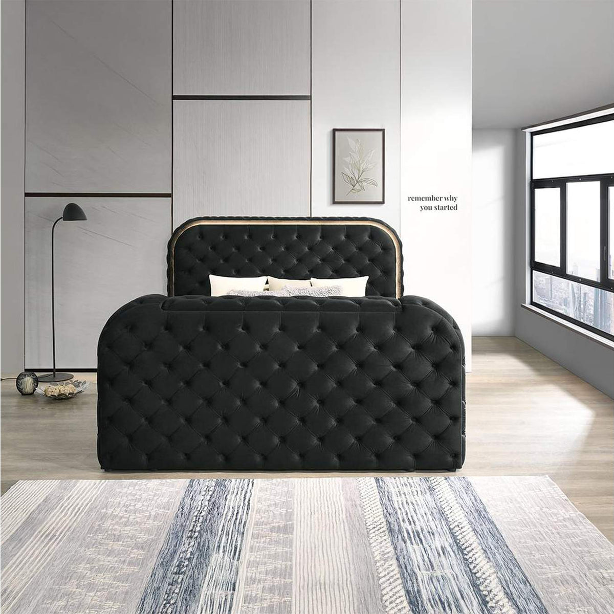 BD03121EK Kana Eastern King Bed with Led, Fireplace and TV Stand