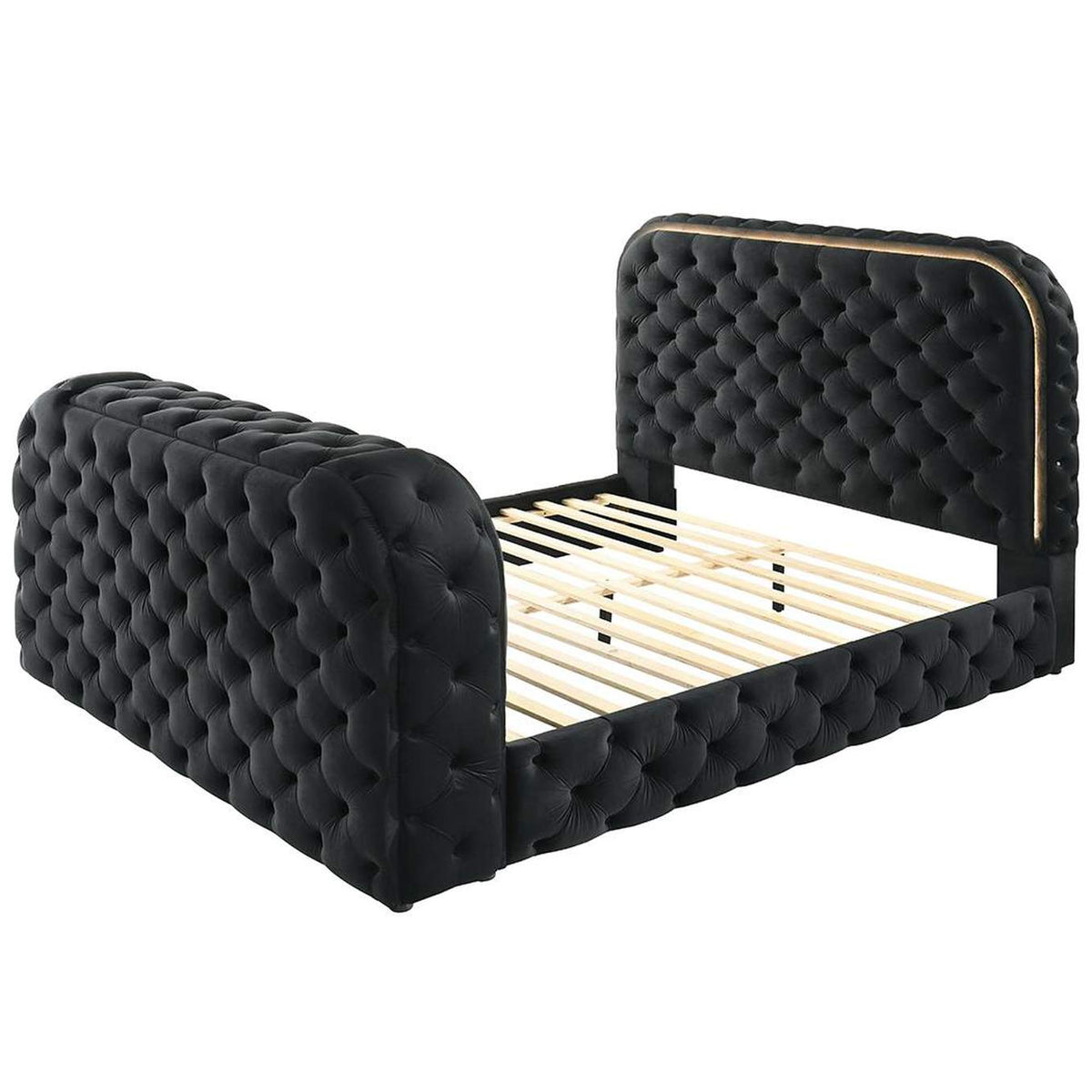 BD03122Q Kana Queen Bed with Led, Fireplace and TV Stand