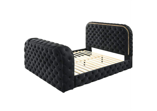BD03122Q Kana Queen Bed with Led, Fireplace and TV Stand
