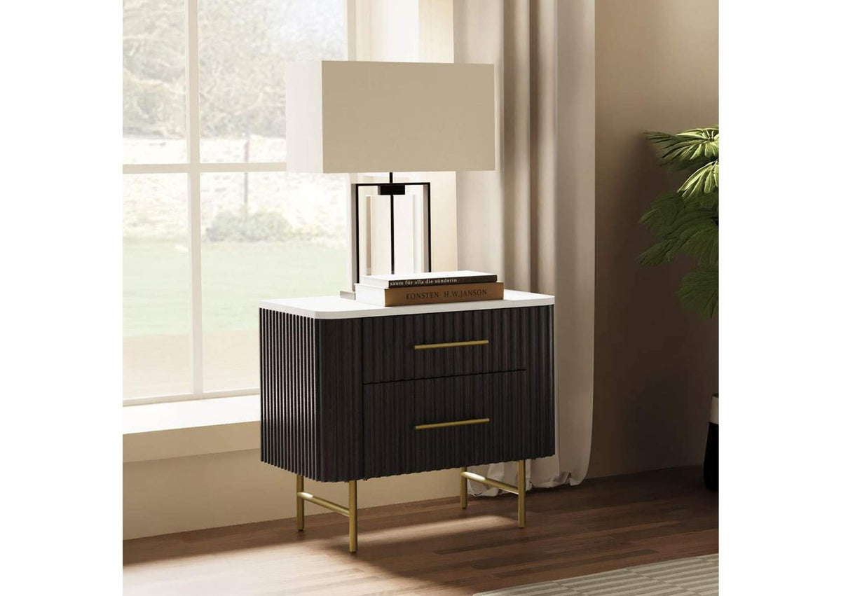 BD04093 Clayten Nightstand with Marble Top