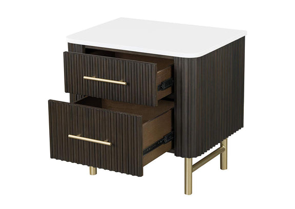 BD04093 Clayten Nightstand with Marble Top