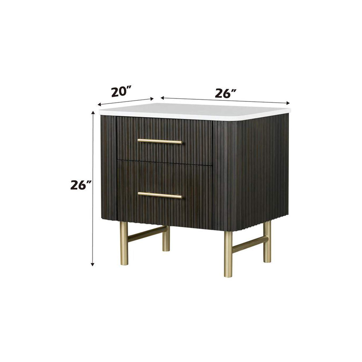 BD04093 Clayten Nightstand with Marble Top