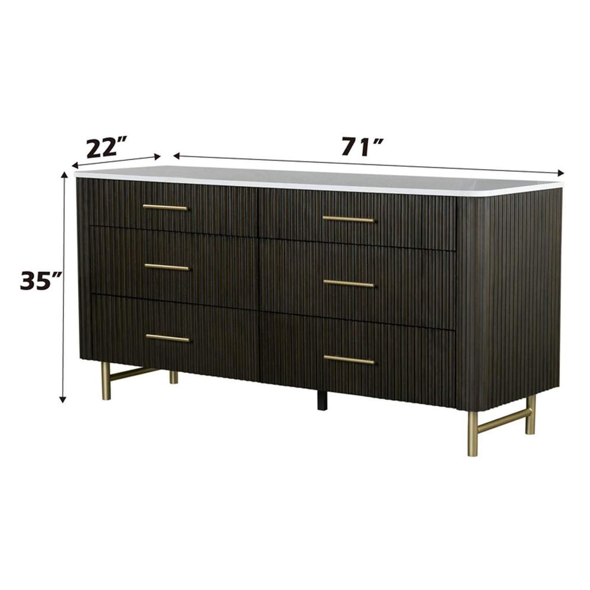 BD04095 Clayten Dresser with Marble Top
