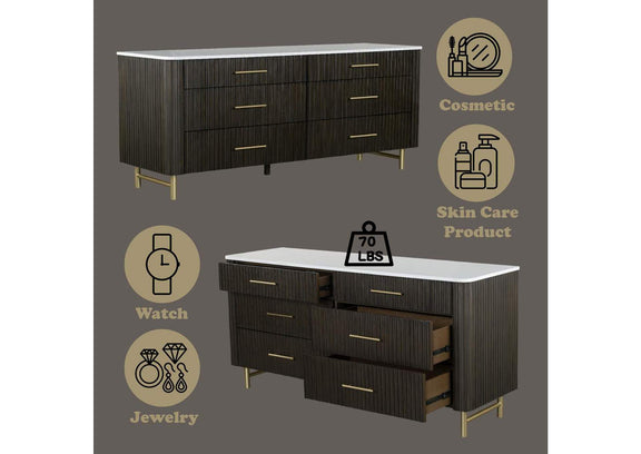 BD04095 Clayten Dresser with Marble Top