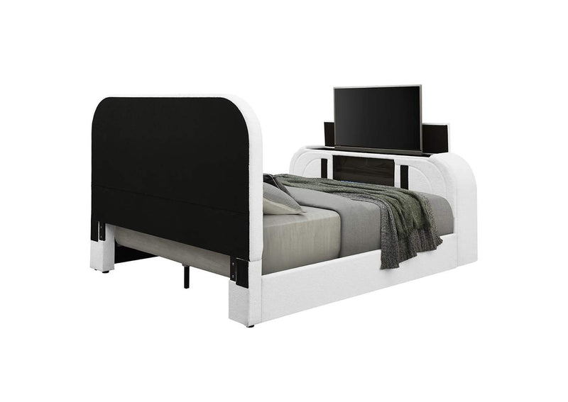BD04751EK Shelyn Ek Bed with Led, TV Cabinet, Fireplace and Bluetooth