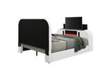 BD04751EK Shelyn Ek Bed with Led, TV Cabinet, Fireplace and Bluetooth