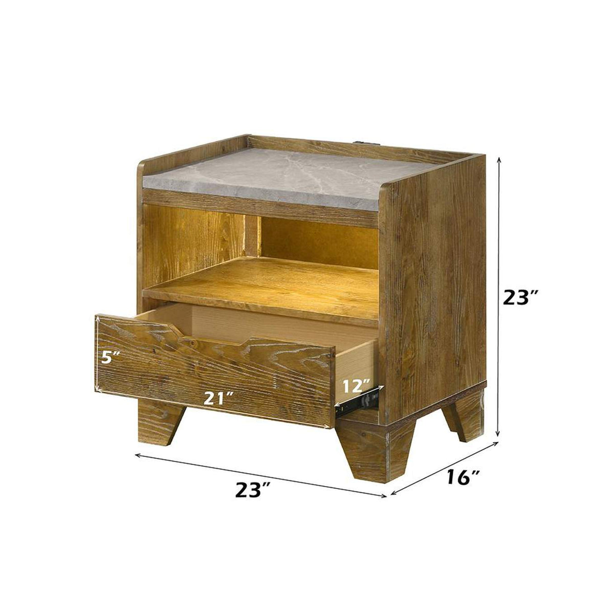 BD04863 Garcia Nightstand with Led