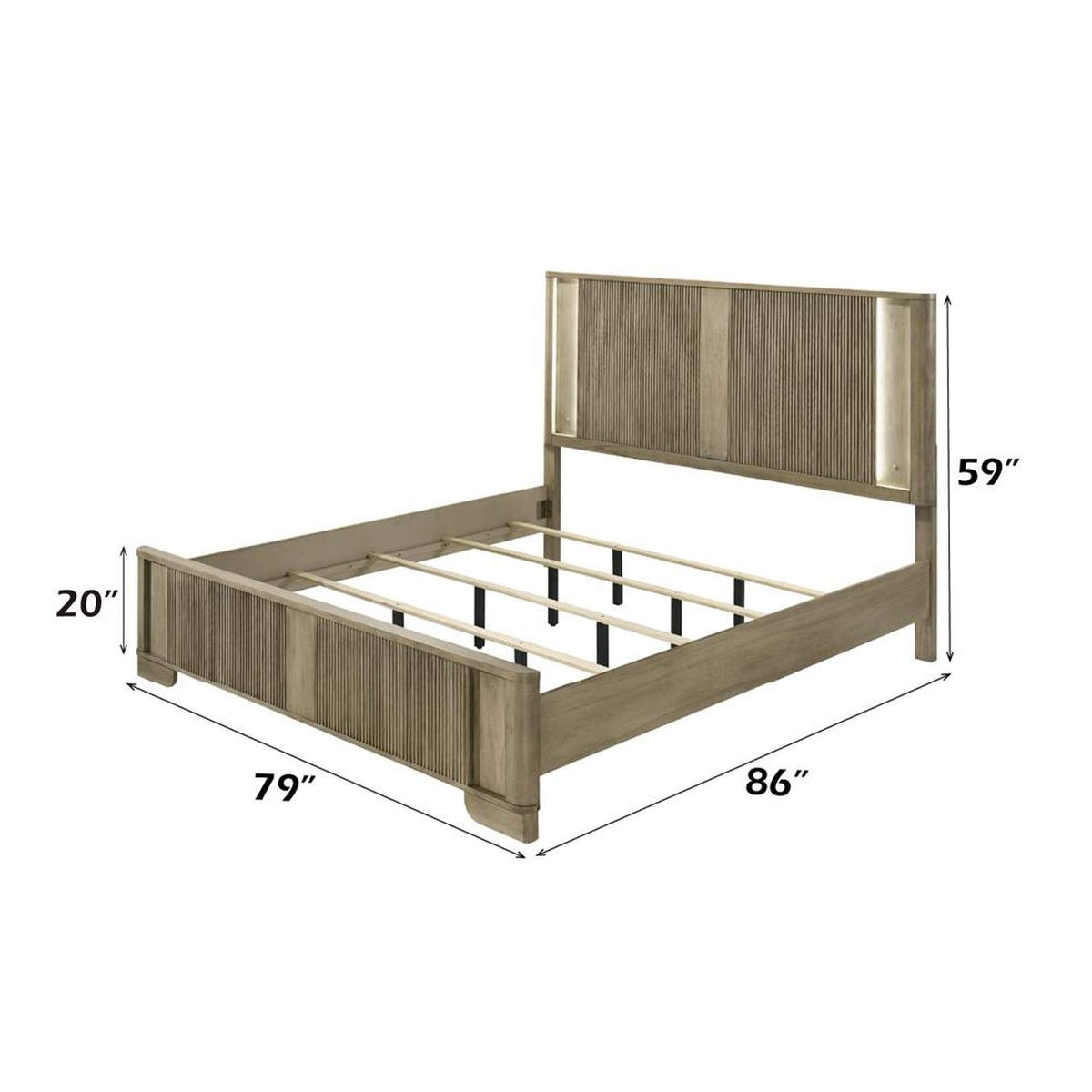 BD04871EK Lakkari Eastern King Bed with Led