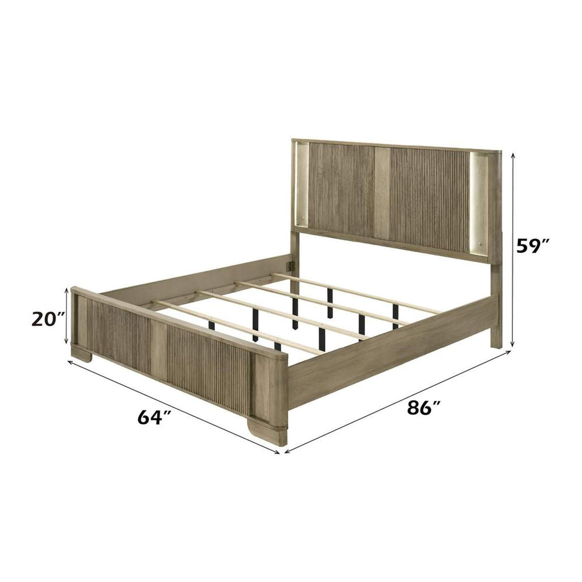 BD04872Q Lakkari Queen Bed with Led