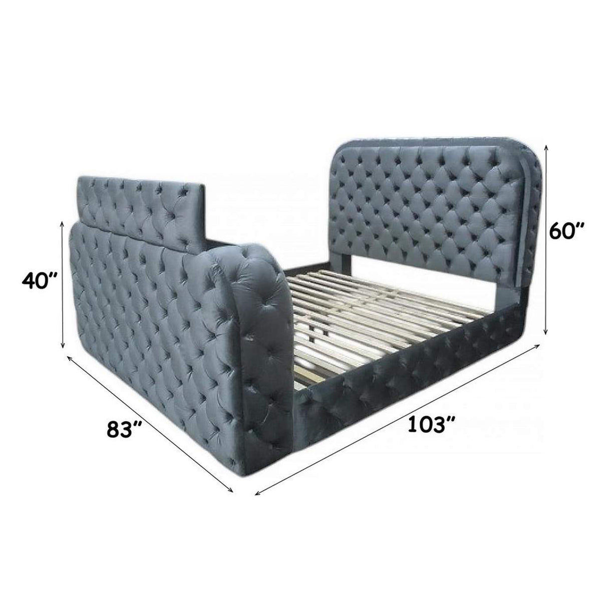 BD05071EK Kana Eastern King Bed with Led, Fireplace and TV Stand