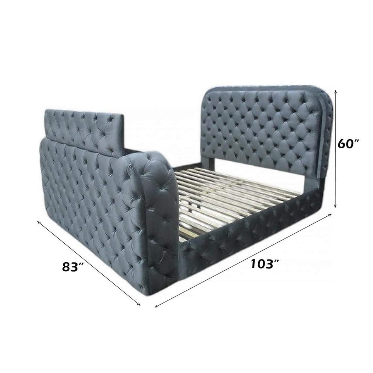 BD05071EK Kana Eastern King Bed with Led, Fireplace and TV Stand