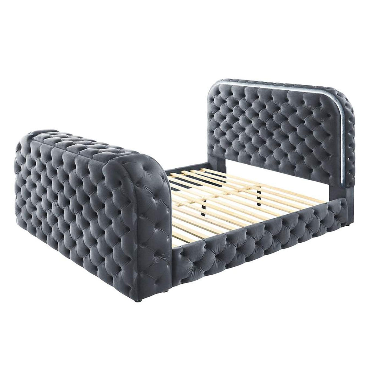 BD05072Q Kana Queen Bed with Led, Fireplace and TV Stand