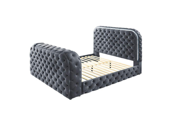BD05072Q Kana Queen Bed with Led, Fireplace and TV Stand