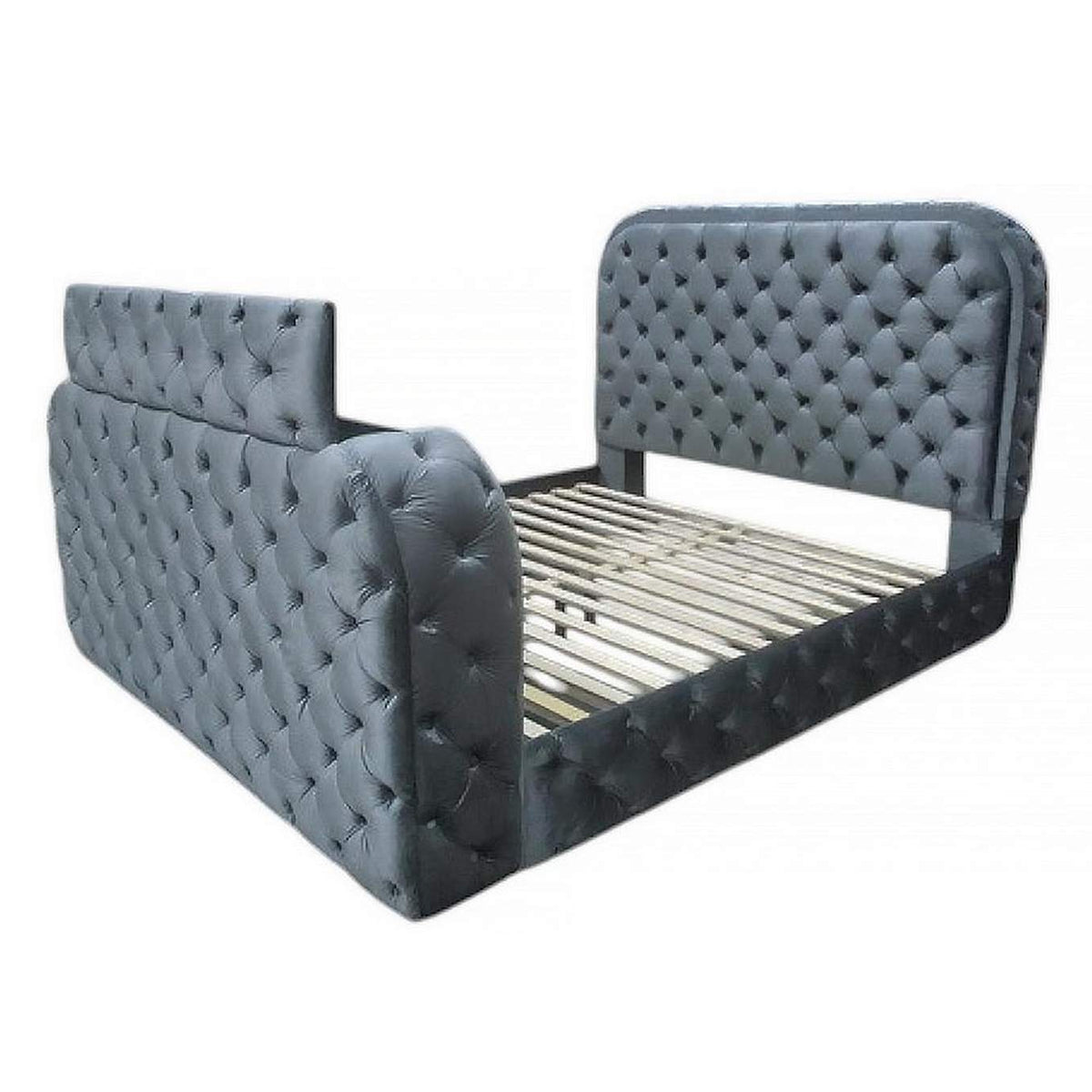 BD05072Q Kana Queen Bed with Led, Fireplace and TV Stand