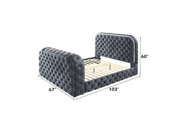BD05072Q Kana Queen Bed with Led, Fireplace and TV Stand