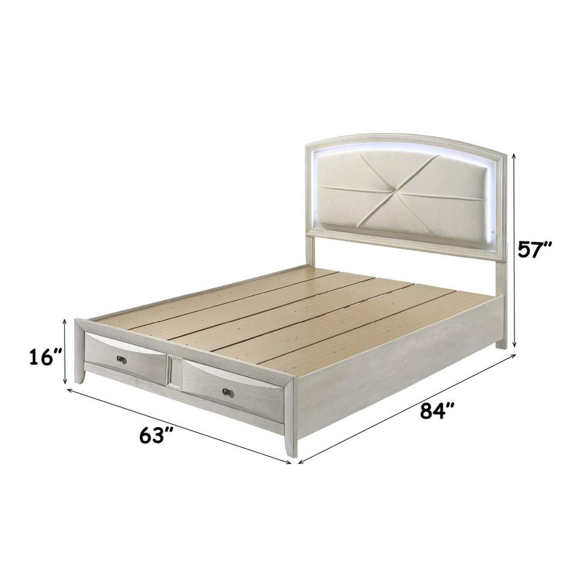 BD05282Q Ramondi Queen Bed with Storage and Led