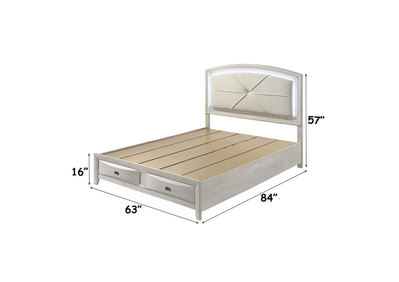 BD05282Q Ramondi Queen Bed with Storage and Led