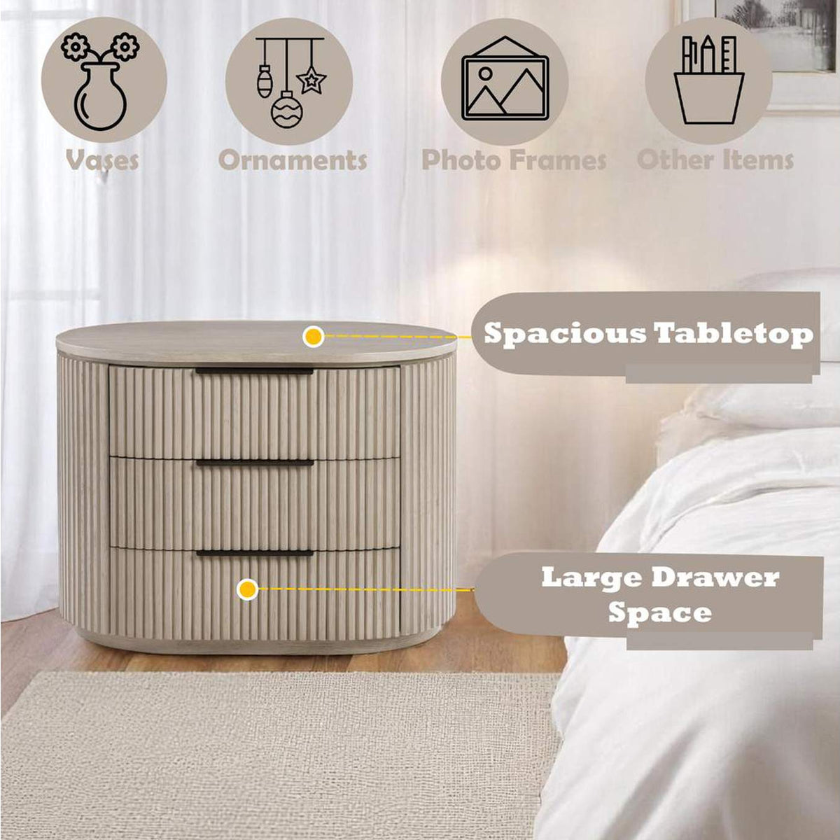 BD05433 Leanna Nightstand with USB Port