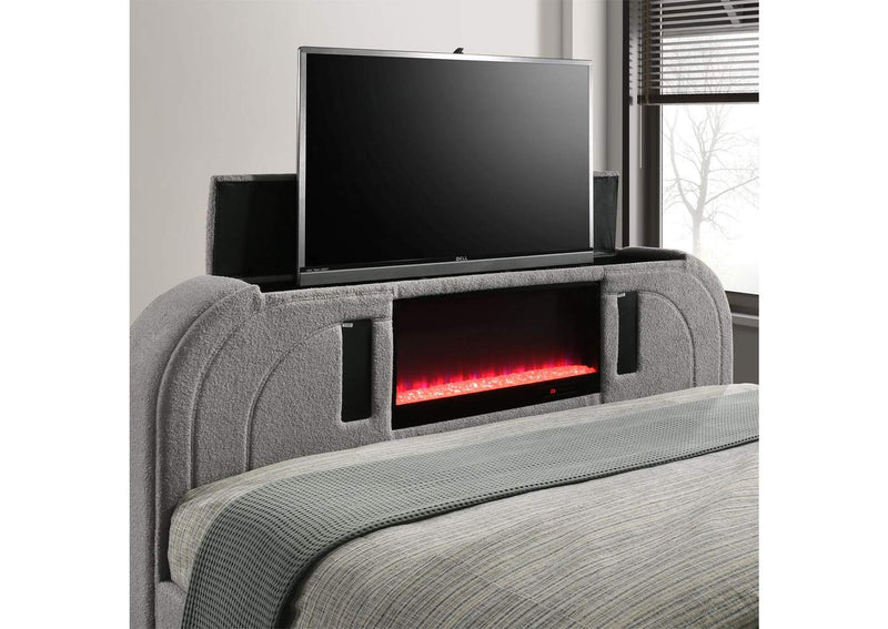 BD05651EK Shelyn Ek Bed with Led, TV Stand, Fireplace and Bluetooth