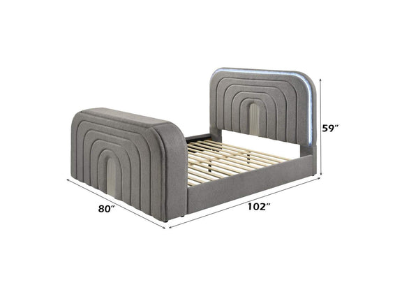 BD05651EK Shelyn Ek Bed with Led, TV Stand, Fireplace and Bluetooth