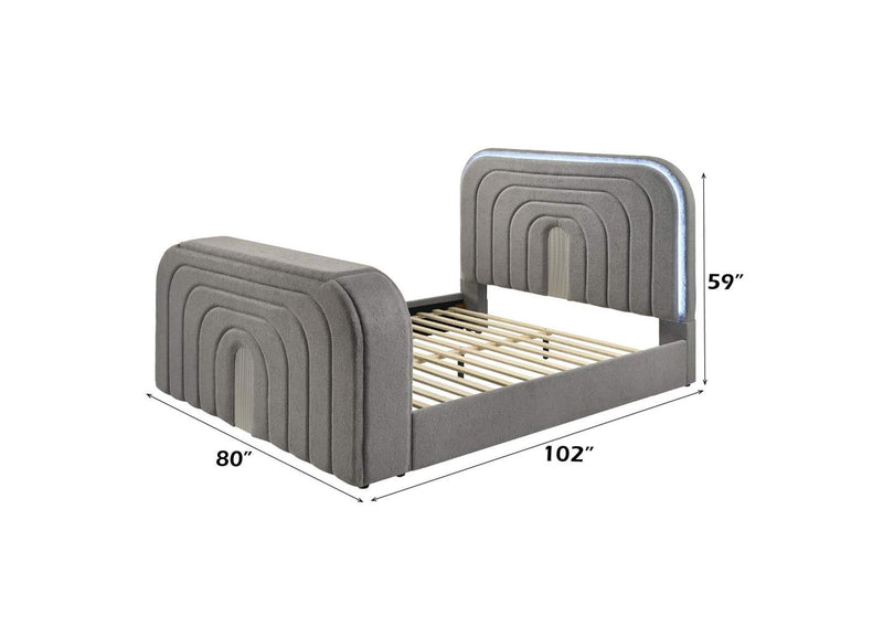 BD05651EK Shelyn Ek Bed with Led, TV Stand, Fireplace and Bluetooth