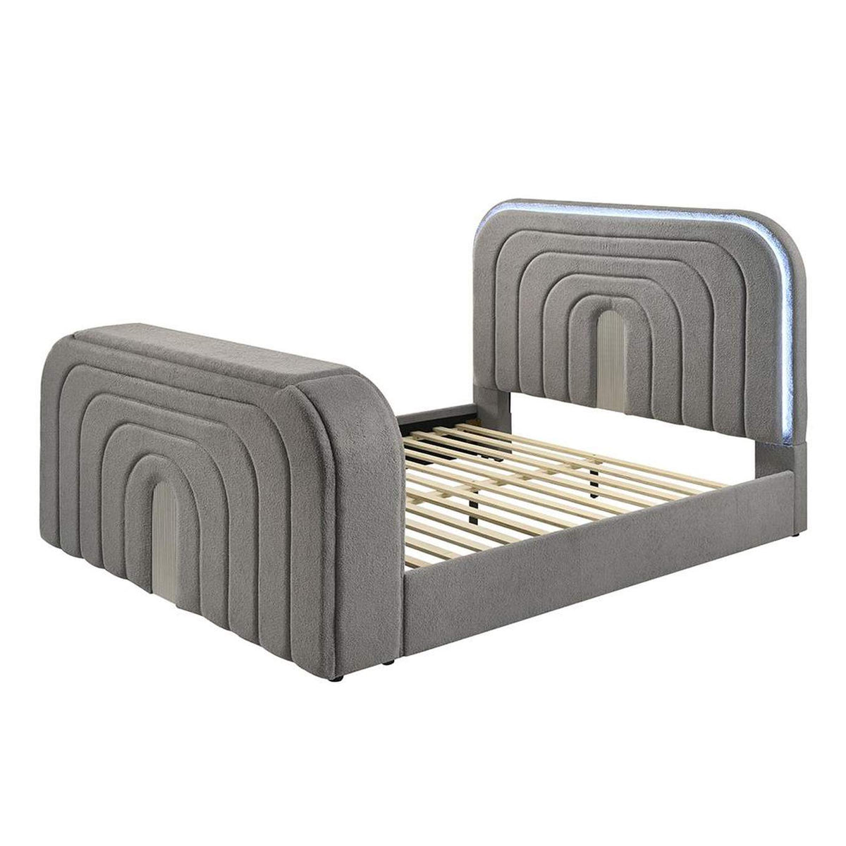 BD05652Q Shelyn Queen Bed with Led, TV Stand, Fireplace and Bluetooth