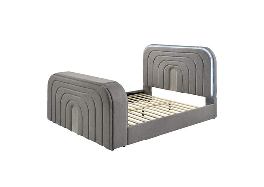 BD05652Q Shelyn Queen Bed with Led, TV Stand, Fireplace and Bluetooth