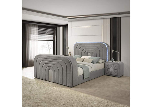 BD05652Q Shelyn Queen Bed with Led, TV Stand, Fireplace and Bluetooth