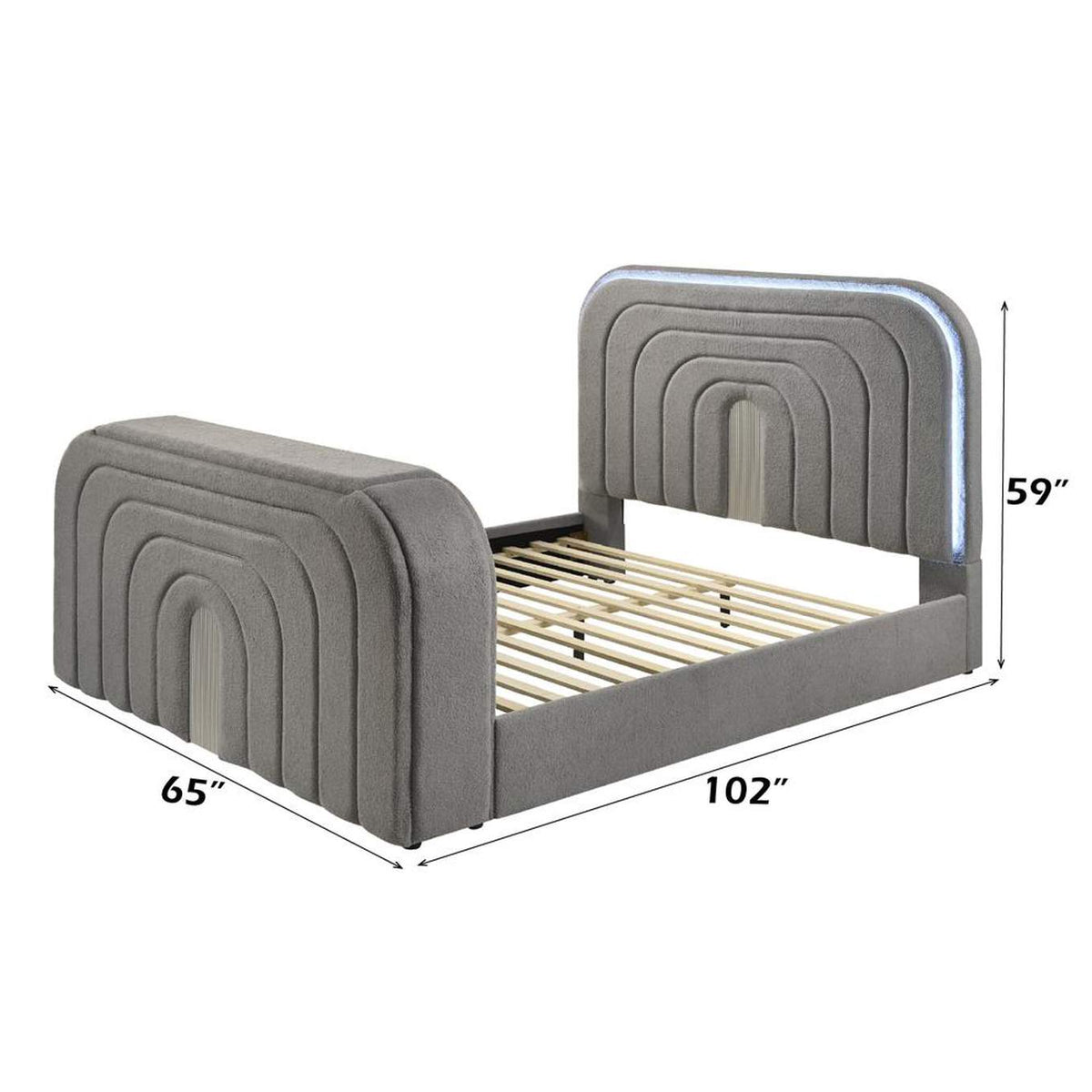BD05652Q Shelyn Queen Bed with Led, TV Stand, Fireplace and Bluetooth