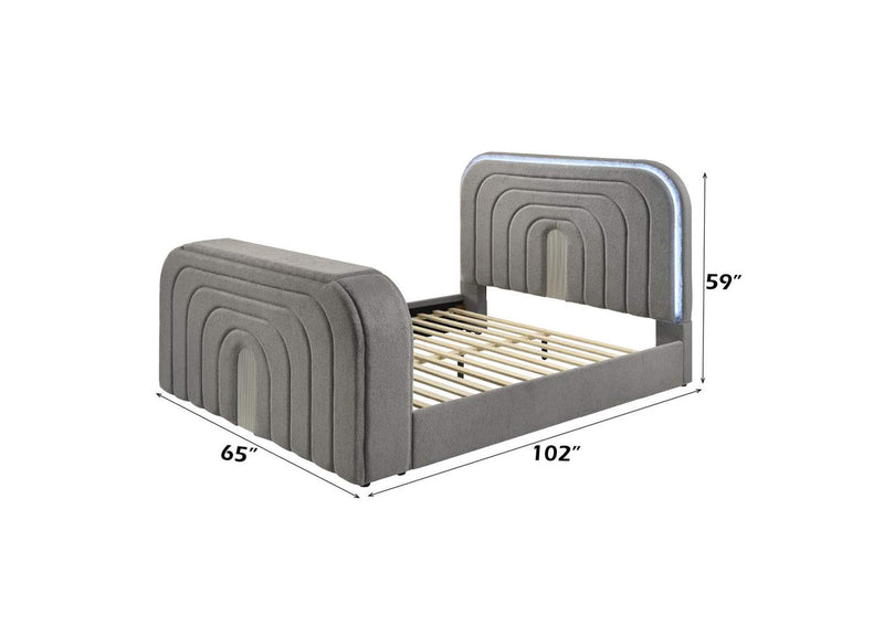 BD05652Q Shelyn Queen Bed with Led, TV Stand, Fireplace and Bluetooth