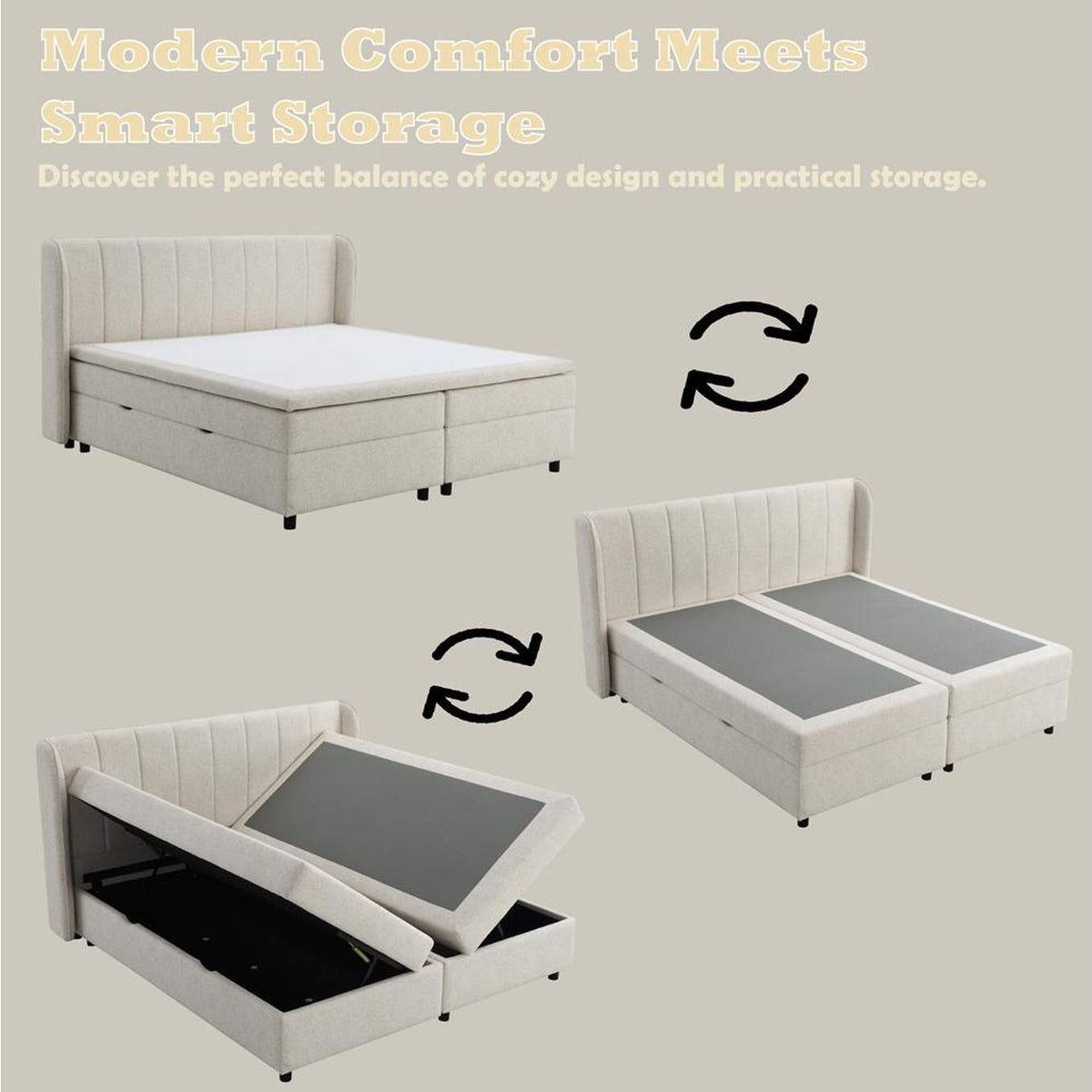 BD06012Q Adonia Queen Bed with Storage
