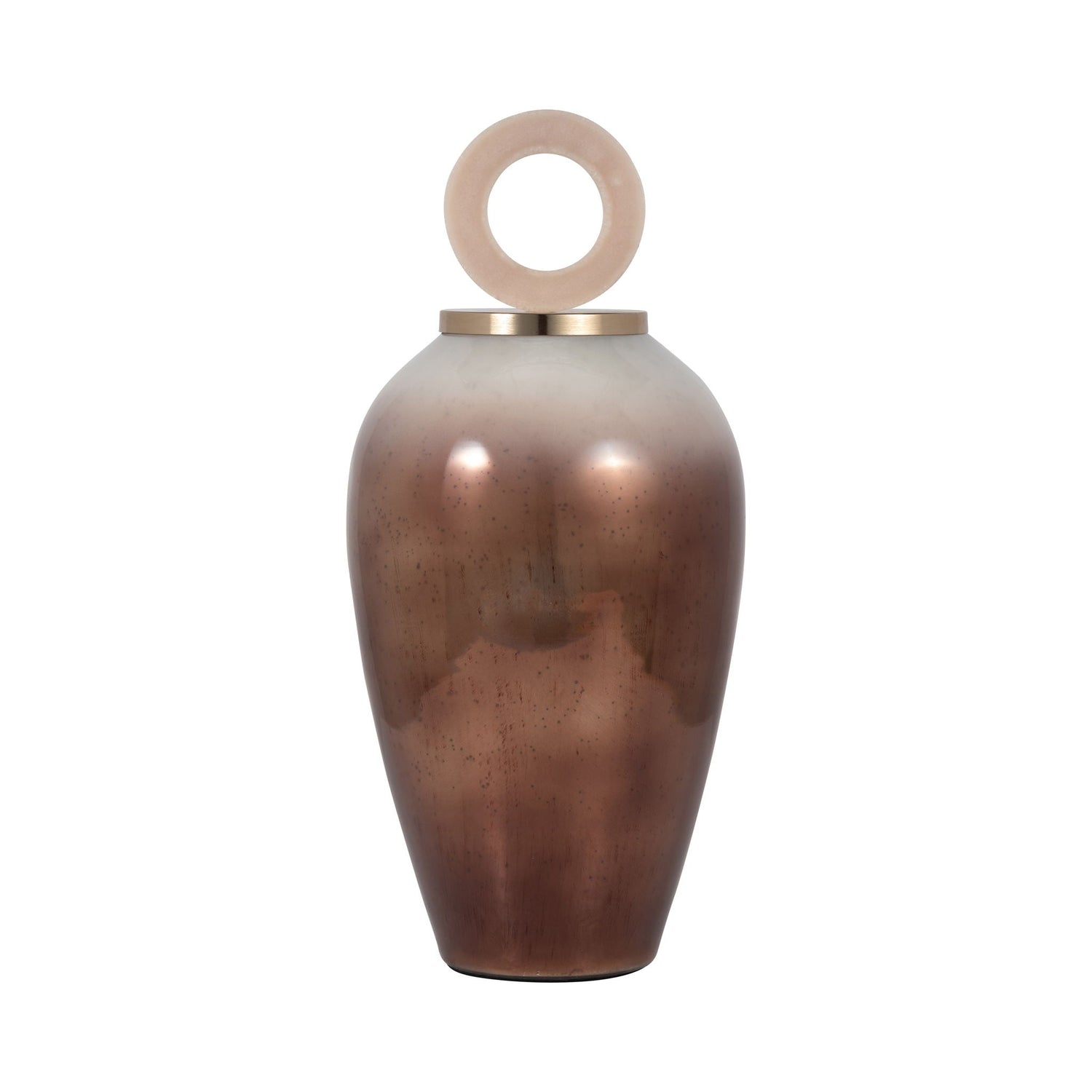 Glass 21" Vase Round Resin Topper - Copper