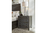 8TR981 Townsend Solid Wood Three Drawer Nightstand In Gunmetal