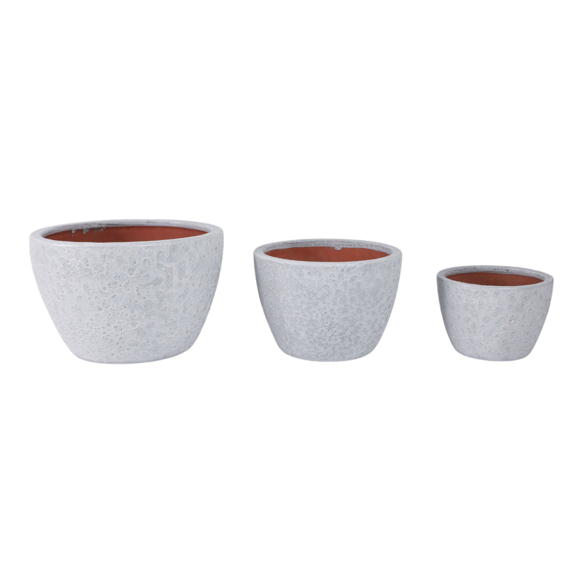 8" / 11" / 15" Lava Planters (Set of 3) - White