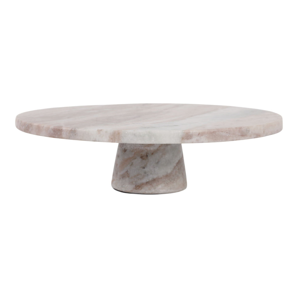 12" x 4" Torronto Marble Cake Stand - Brown / Ivory