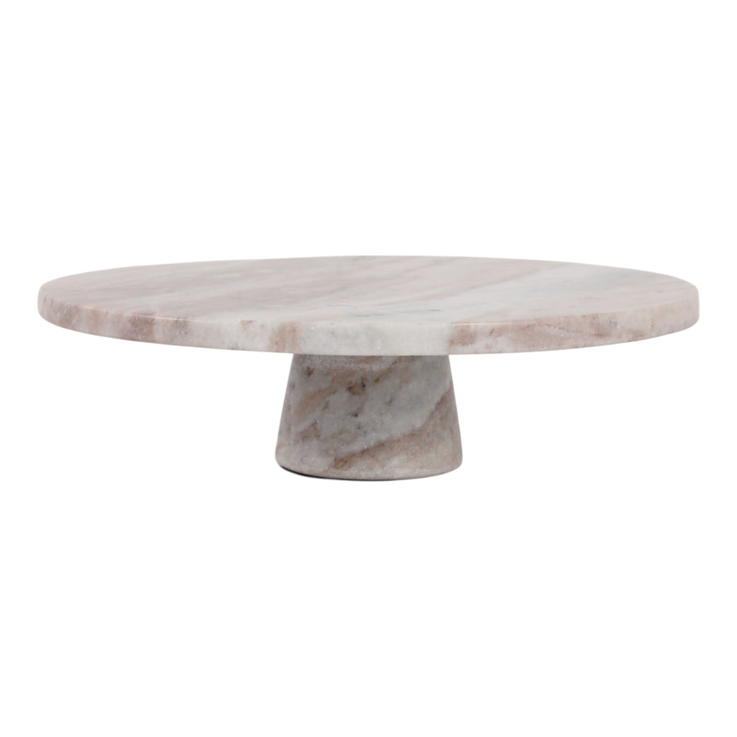 12" x 4" Torronto Marble Cake Stand - Brown / Ivory